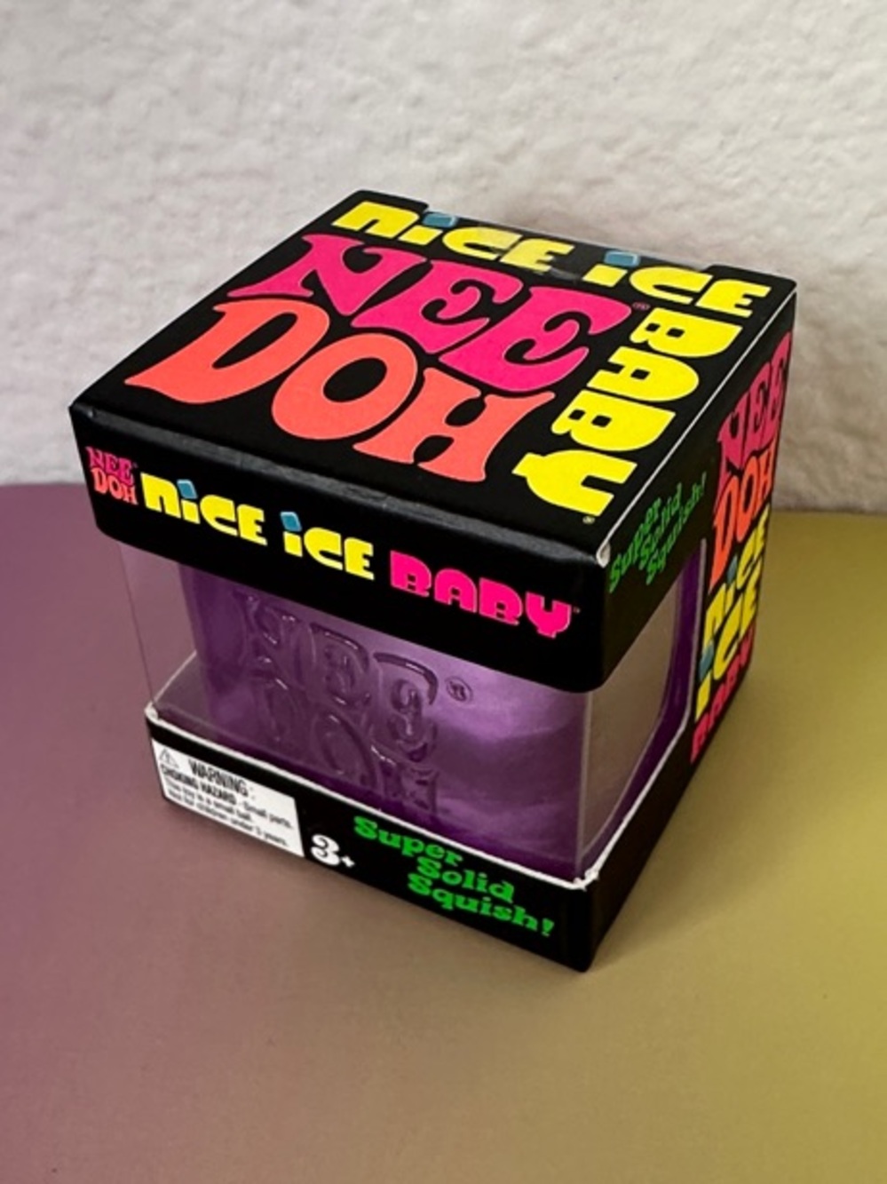 NeeDoh Nice Ice Baby Purple Sensory Squishy Toy Solid Squish Mini Small New
